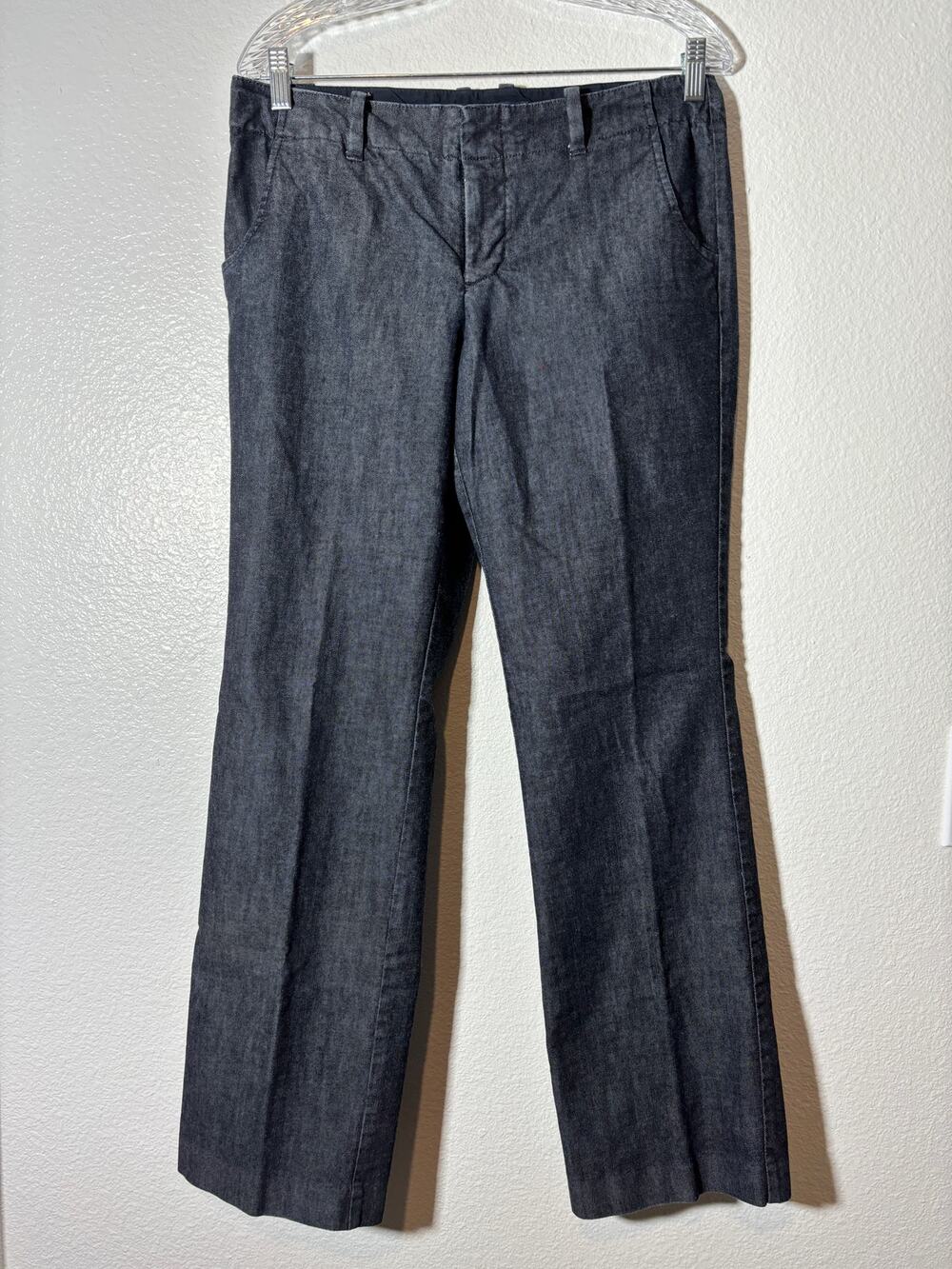 Gap Women's Size 8 Straight Stretch Blue/Gray Wash Chambray Trousers Pants